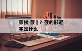 菠棱 菠薐？菠的形近字是什么