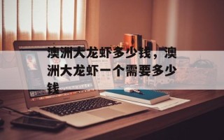澳洲大龙虾多少钱，澳洲大龙虾一个需要多少钱