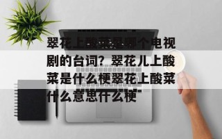 翠花上酸菜是哪个电视剧的台词？翠花儿上酸菜是什么梗翠花上酸菜什么意思什么梗