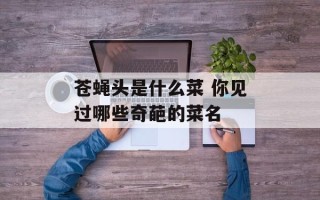 苍蝇头是什么菜 你见过哪些奇葩的菜名