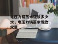 电压力锅蒸米饭放多少水，电压力锅蒸米饭放水量