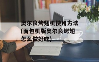 奥尔良烤翅机使用方法(面包机版奥尔良烤翅怎么做好吃)
