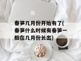 春笋几月份开始有了(春笋什么时候有春笋一般在几月份长出)