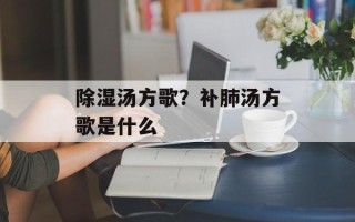 除湿汤方歌？补肺汤方歌是什么