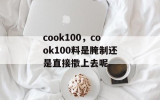 cook100，cook100料是腌制还是直接撒上去呢