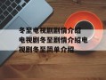 冬至电视剧剧情介绍 电视剧冬至剧情介绍电视剧冬至简单介绍