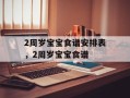 2周岁宝宝食谱安排表，2周岁宝宝食谱
