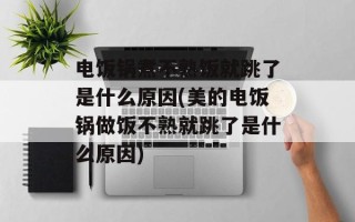 电饭锅煮不熟饭就跳了是什么原因(美的电饭锅做饭不熟就跳了是什么原因)