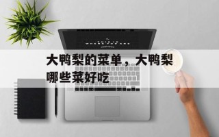 大鸭梨的菜单，大鸭梨哪些菜好吃