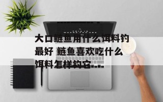 大口鲢鱼用什么饵料钓最好 鲢鱼喜欢吃什么饵料怎样钓它