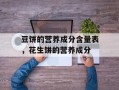 豆饼的营养成分含量表，花生饼的营养成分