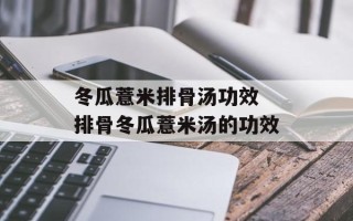 冬瓜薏米排骨汤功效 排骨冬瓜薏米汤的功效