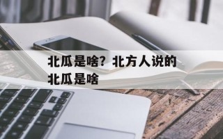 北瓜是啥？北方人说的北瓜是啥