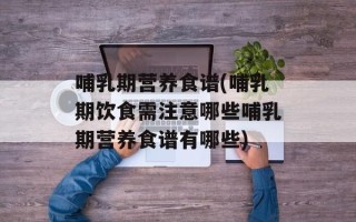 哺乳期营养食谱(哺乳期饮食需注意哪些哺乳期营养食谱有哪些)