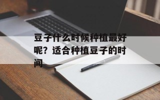 豆子什么时候种植最好呢？适合种植豆子的时间