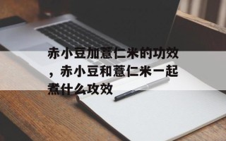 赤小豆加薏仁米的功效，赤小豆和薏仁米一起煮什么攻效