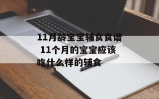 11月龄宝宝辅食食谱 11个月的宝宝应该吃什么样的辅食