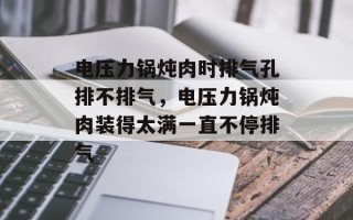 电压力锅炖肉时排气孔排不排气，电压力锅炖肉装得太满一直不停排气