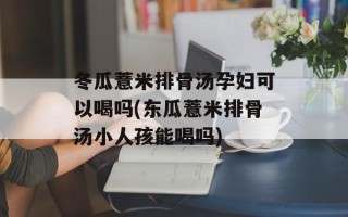 冬瓜薏米排骨汤孕妇可以喝吗(东瓜薏米排骨汤小人孩能喝吗)
