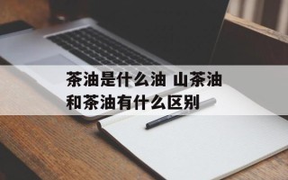 茶油是什么油 山茶油和茶油有什么区别
