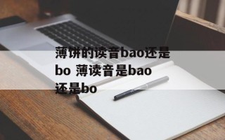 薄饼的读音bao还是bo 薄读音是bao还是bo